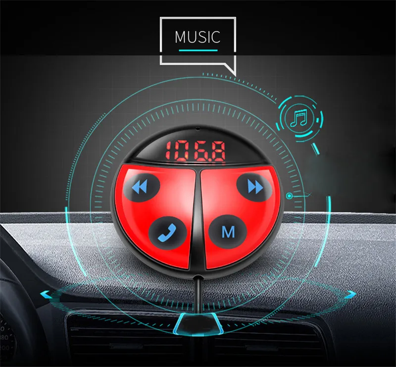 Новый 2in1 AUX и FM Bluetooth автомобильный набор свободные руки передатчик bluetooth handsfree car