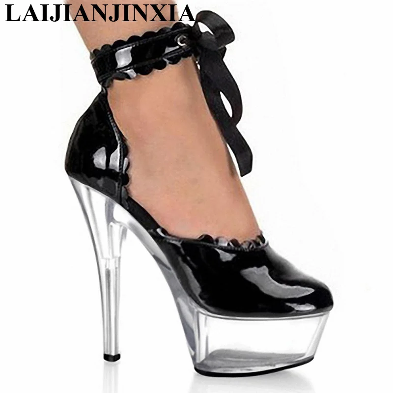 Straps 15cm High Heels Night Club Party Queen Dance Shoes Platform Pumps Sexy Women Dress Dance Pumps Shoes