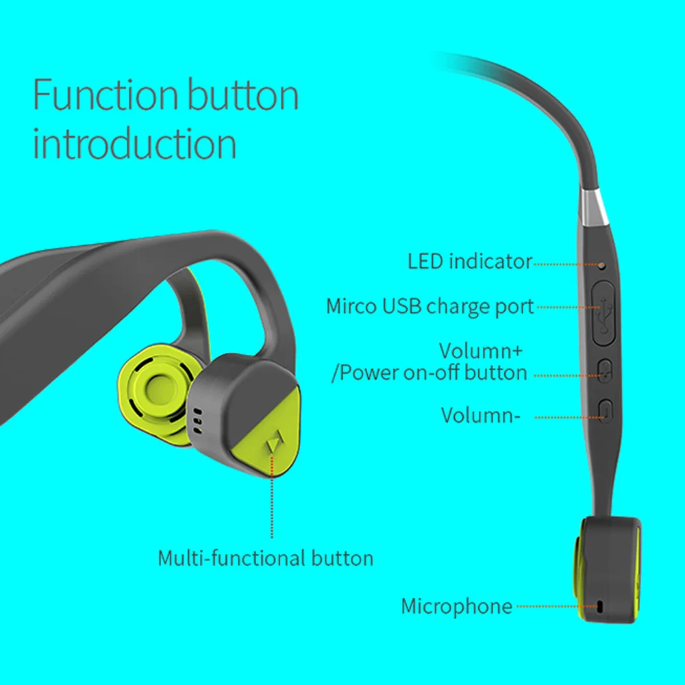 Титановые наушники Vidonn F1 с костной проводимостью беспроводные Bluetooth IP55
