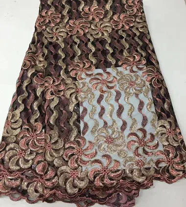 Latest African Lace Fabric 2016 High Quality French Net Laces With Sequins Embroidery Tulle For Dresses VYL467 | Дом и сад