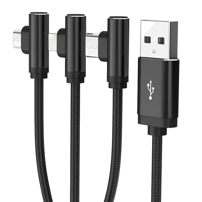 Прямоугольный 3 в 1 кабель для iPhone Xs Max XR Быстрая зарядка usb type C samsung S8 S9 Plus Micro USB