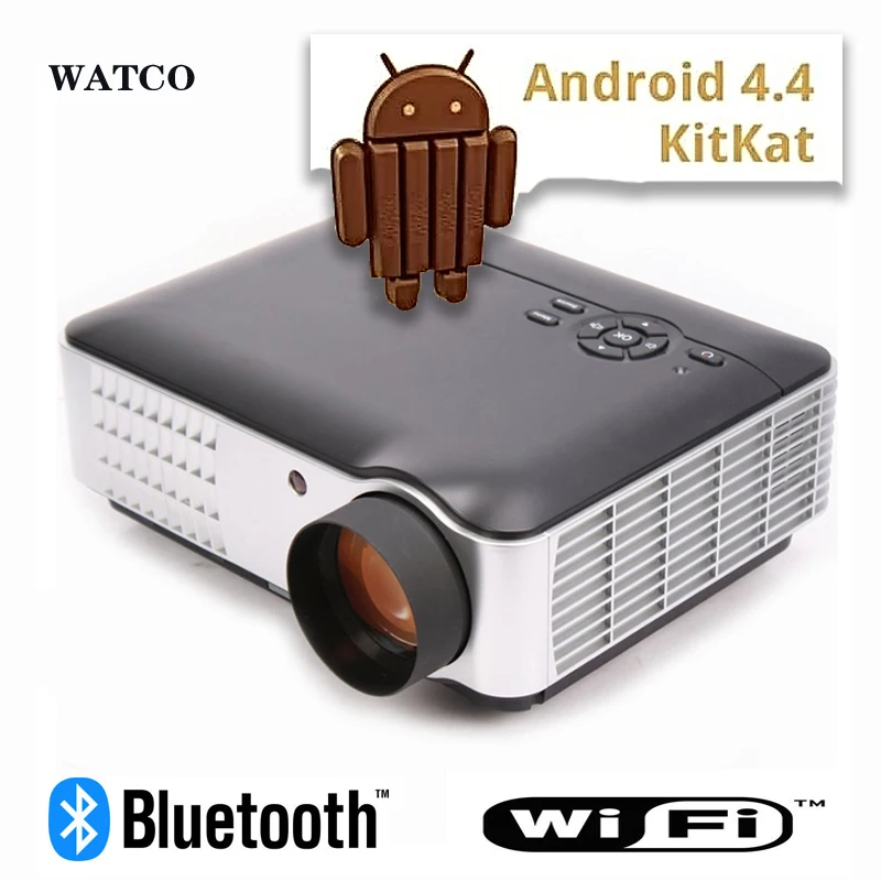 2016 Новый Smart LED Проектор 3500 люмен Android WI-FI 1280X800 HDMI USB 2.0 VGA TV HD 1080 P 3D Projetor Proyector Бимер |