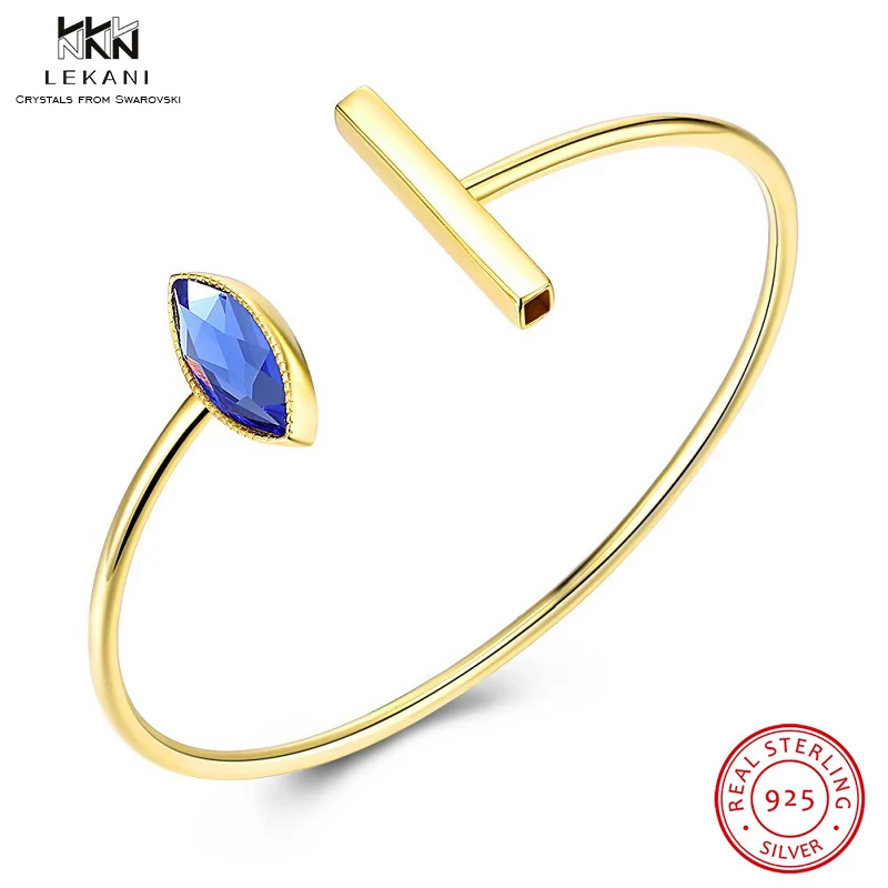 LEKANI кристаллы от Swarovski 925 новые открытые Кристальные браслеты геометрические
