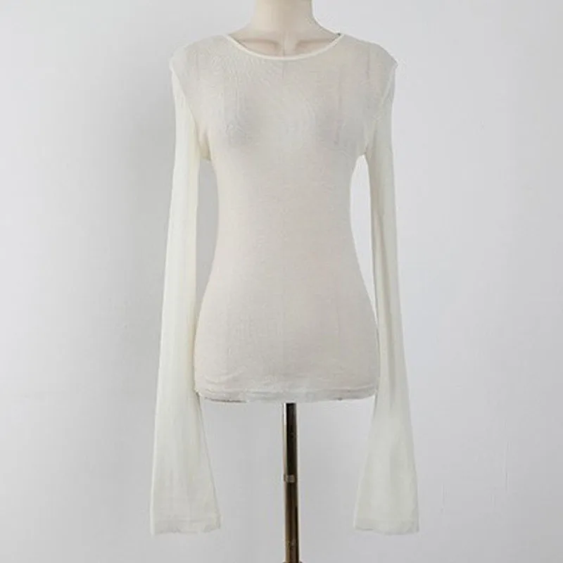 Женские топы 2020 базовые футболки тонкие с длинным рукавом для женщин модные