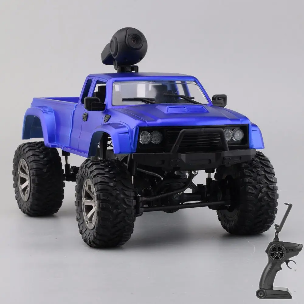 2,4G RC автомобиль 1:16 4wd WiFi Пульт дистанционного управления модель автомобиля с круглым/снег галстук игрушки для детей carros a Пульт дистанционного управления - Цвет: Blue Round Wifi
