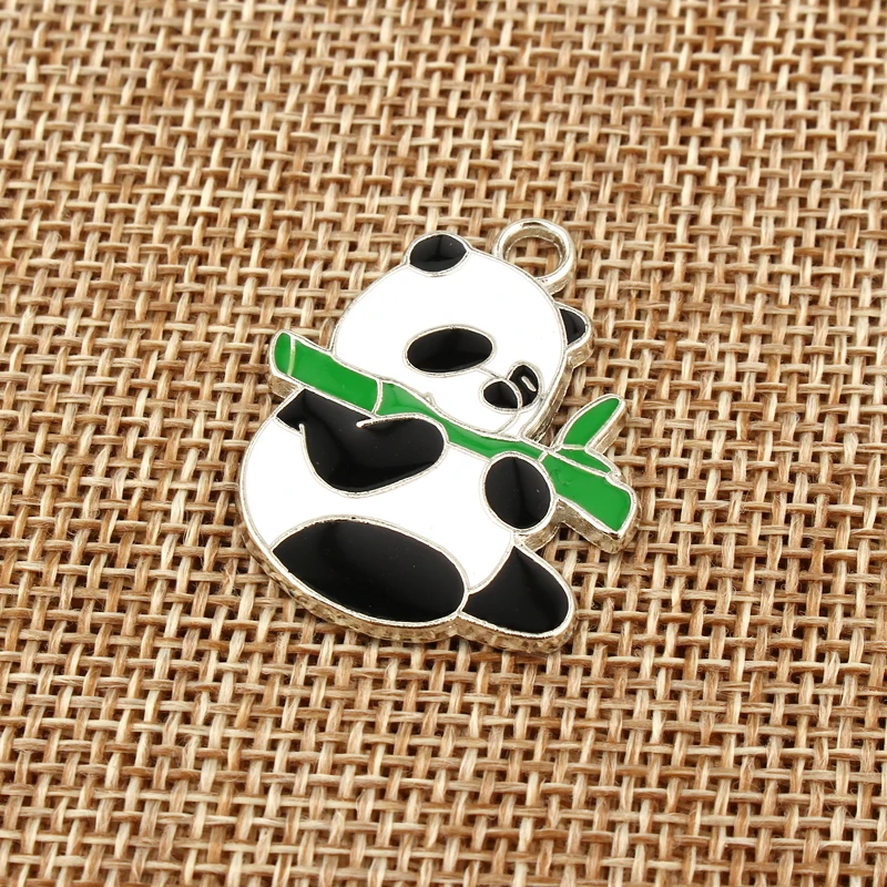 Серьги с эмалированной пандой 5 шт. подвески для самостоятельного изготовления