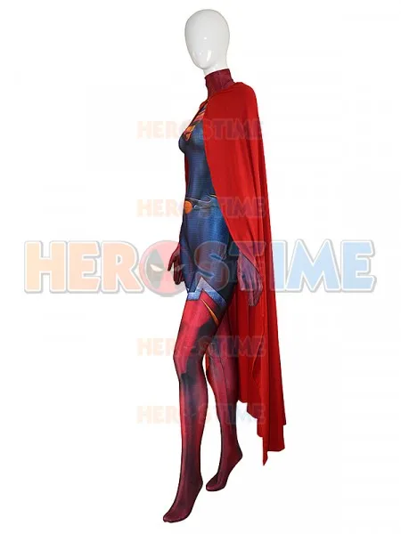 Женский костюм для косплея супергероя из спандекса со стальной девушкой