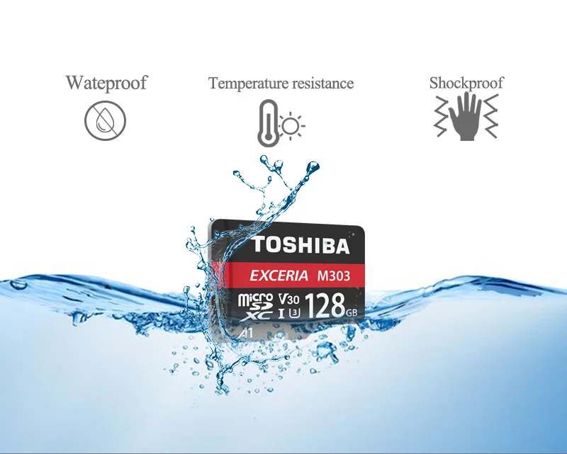 TOSHIBA EXCERIA M303 карты памяти 128 GB MicroSDXC 64 GB Макс до 98 МБ/с. Micro SD карты SDHC-I 16G U3 V30 TF карты для Full HD видео 4 K