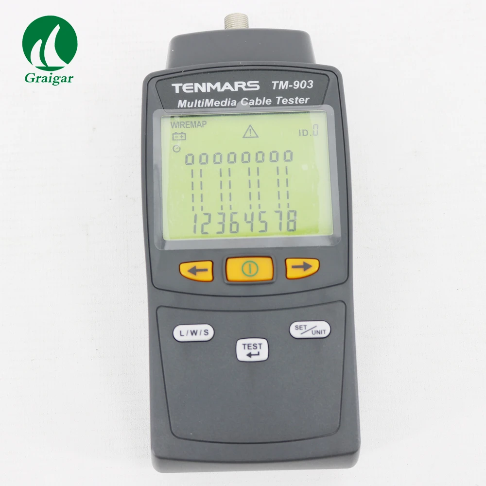 

TM-903 Mutimedia LAN cable Tester with Detect Auto backlit network cable meter