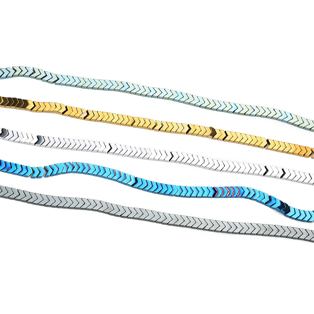 SAUVOO 1Strand/lot 8mm Colorful Hematite Arrow Beads V Shape Semi-precious Stone Bracelets Necklaces Making DIY Jewelry | Украшения и