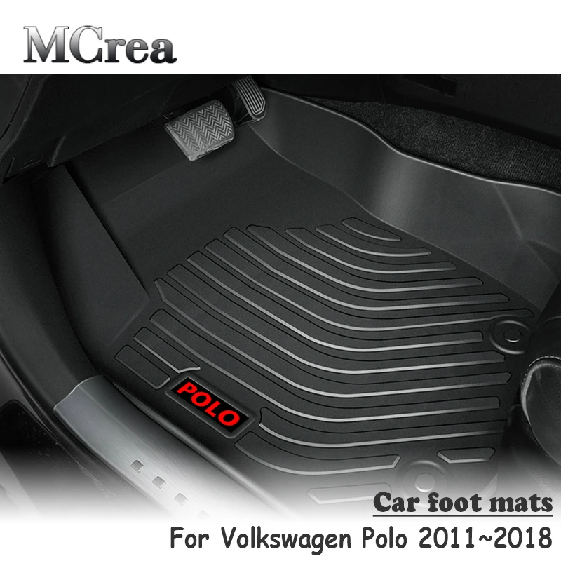 Mcrea 3D роскошный TPE коврик для ног Volkswagen Polo MK5 2011 2017 2018 автомобильные аксессуары
