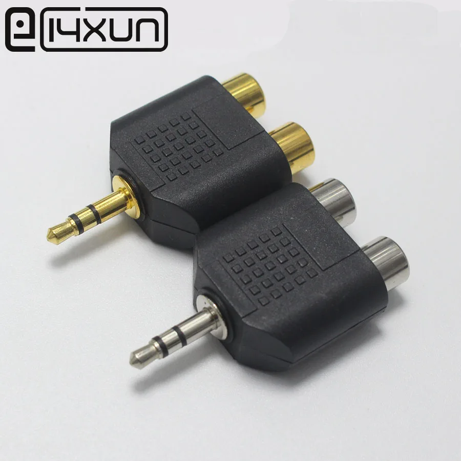 EClyxun 2 шт./лот 3 5 мм 3-контактный стерео штекер на RCA гнездо 1 в аудио адаптер разъем