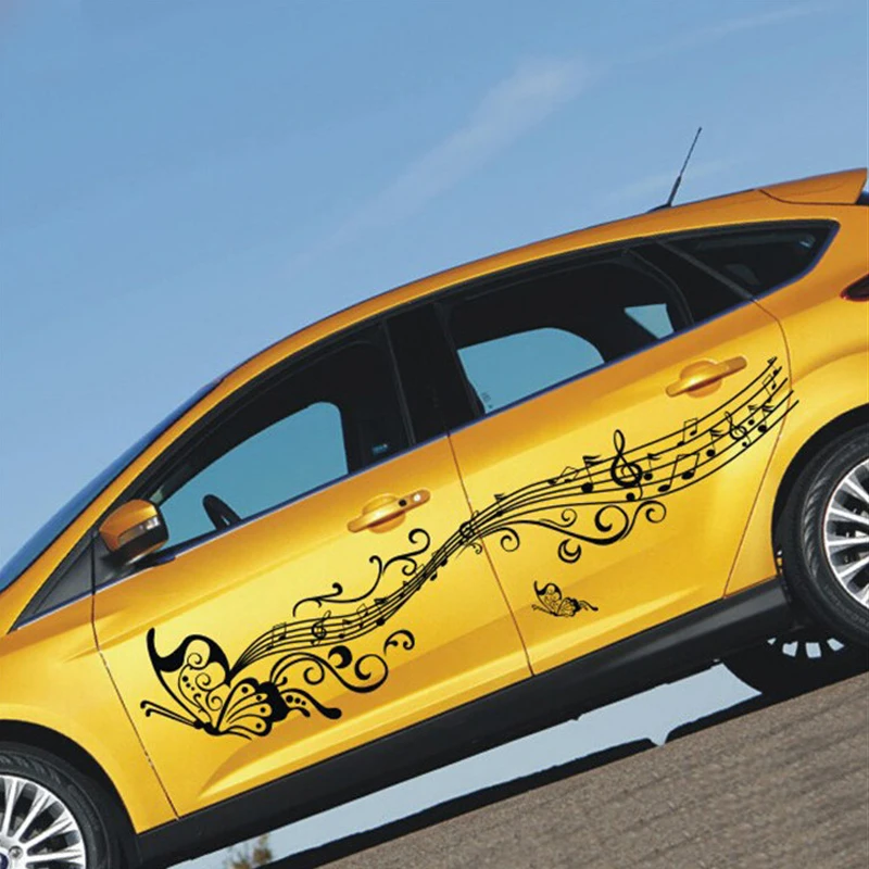 180 см автомобиль Стикеры стиль бабочки для нот наклейка с нотами всего тела винил