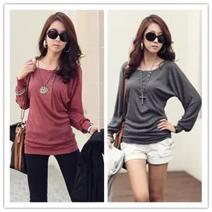 

Europe and the United States in women / long-sleeved T-shirt / loose big yards / long paragraph / shirt / fre shipping