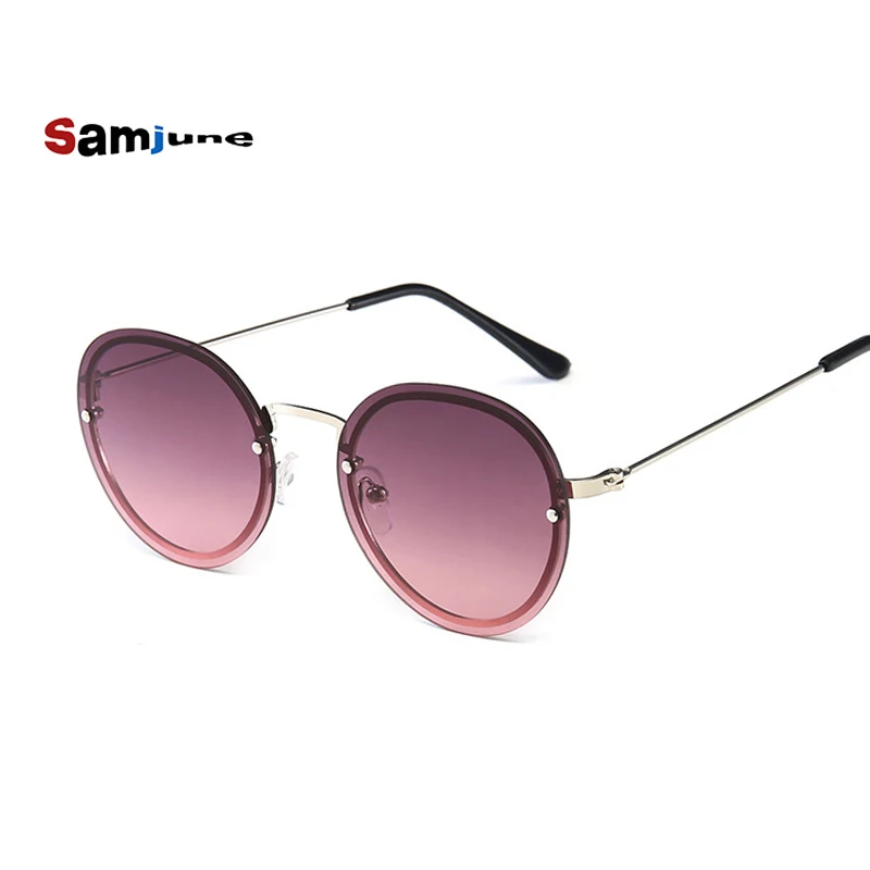 Samjune Круглые ретро маленькие стимпанк мужские женские солнцезащитные очки