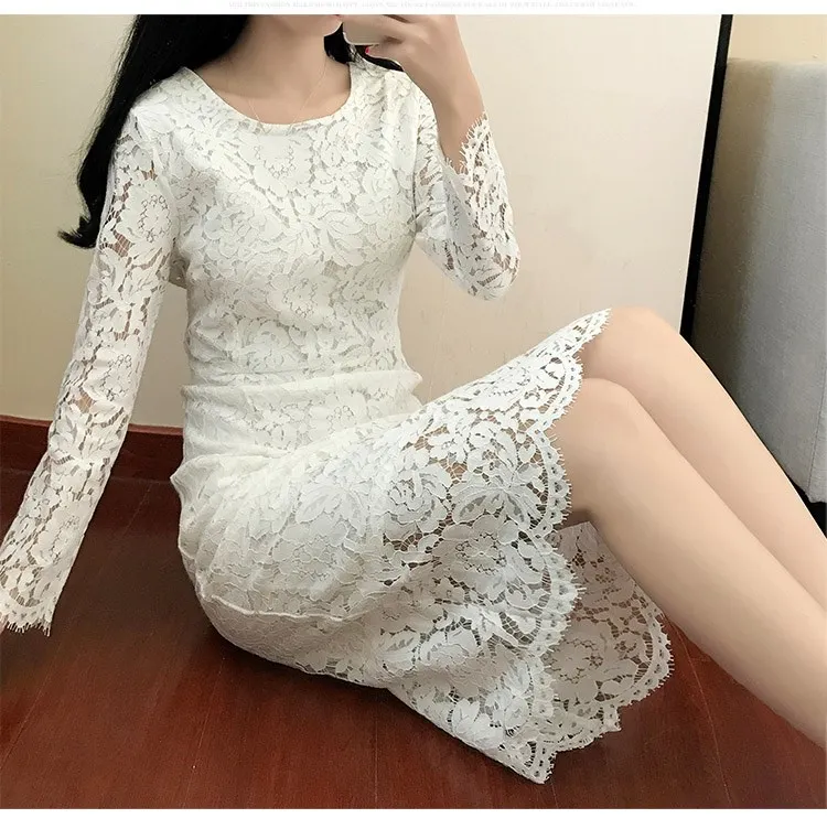 Женское вечернее платье с круглым вырезом элегантное облегающее длинными