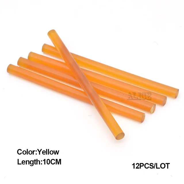 Yellow 10CM Черные клеевые палочки 30 см, Итальянский кератин, клеевые палочки, цветной Кератиновый клей для наращивания волос - Цвет: Yellow 10CM