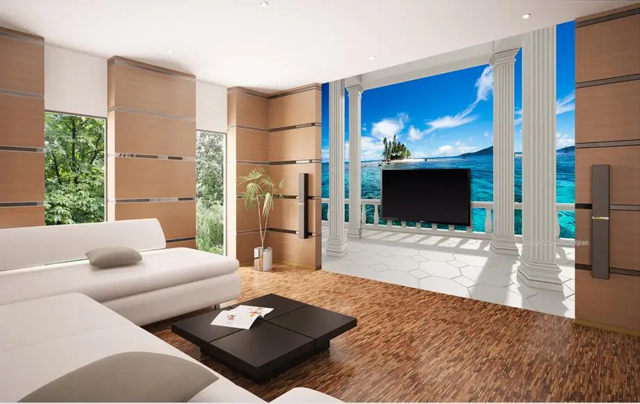 Настенные 3d обои на заказ красивые нетканые с видом море для гостиной ванной