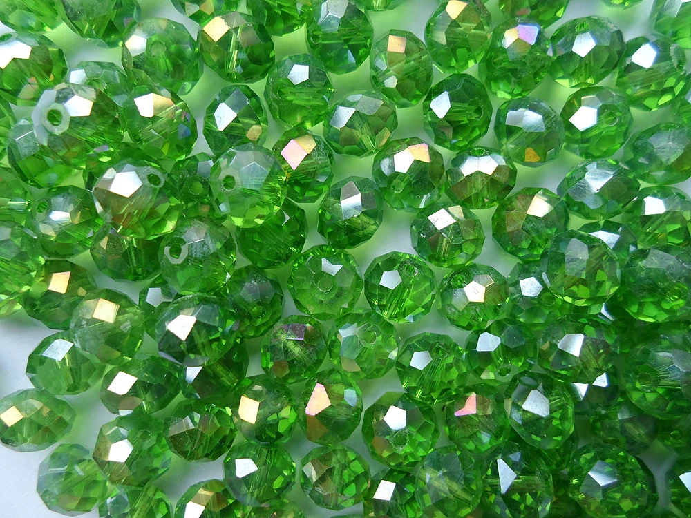 Оптовая продажа с фабрики ювелирных изделий 10 мм Зеленые хрустальные плоские