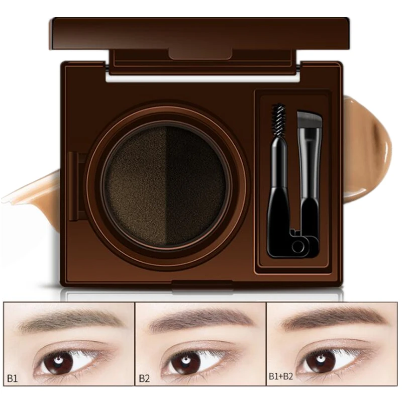 

Новый удлинитель для бровей с воздушным макияжем, водостойкая мягкая пудра для макияжа, двухцветный крем для бровей