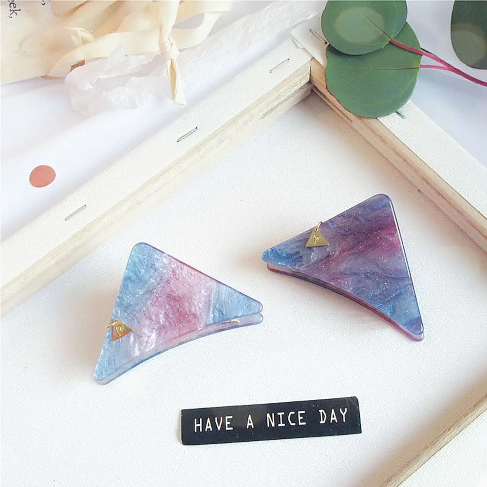 2020 New Women Girls Cute Acetate Symphony Gradient Starry Colorful Geometric Hair Clips Hairpins Claws Barrettes | Красота и