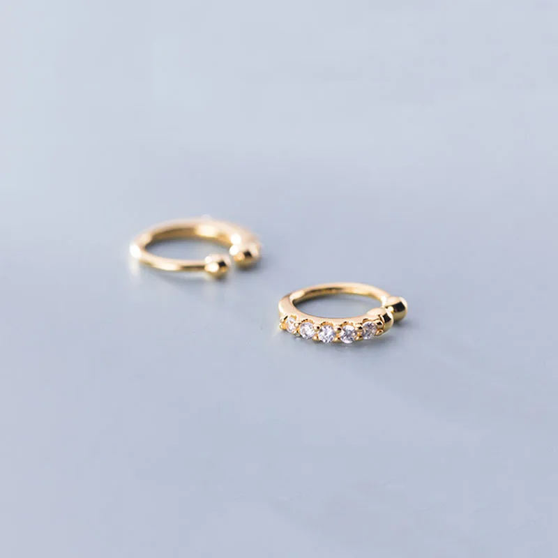 Gold Color WTLTC Изящные серьги-манжеты из кубического циркония для женщин, серебро 925 пробы, без Сережки для пирсинга, маленький Маленький зажим на сережках - Окраска металла: Gold Color