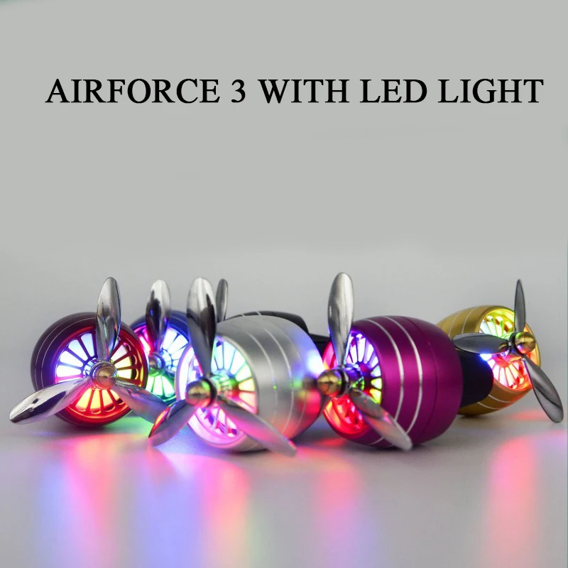 Tancredy 1 Pcs Air Force Car Vent Perfume 3 Fans With Led Lights Decoration Clip Freshener Styling Solid Fra | Автомобили и