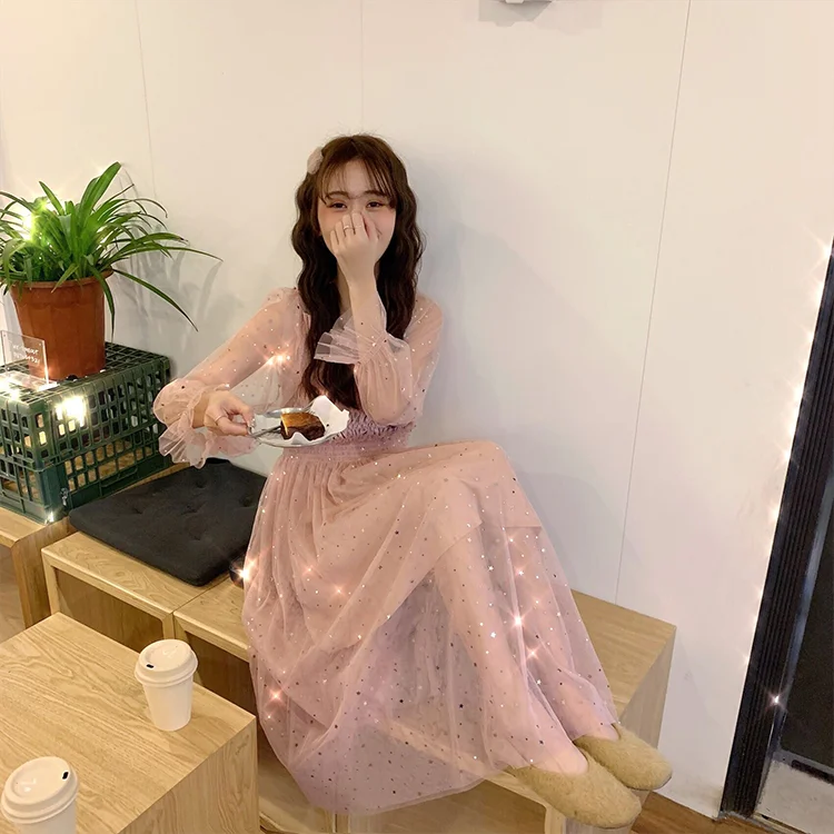 Весенняя женская одежда новинка 2019 корейская мода бренд ulzzang шикарное Сетчатое