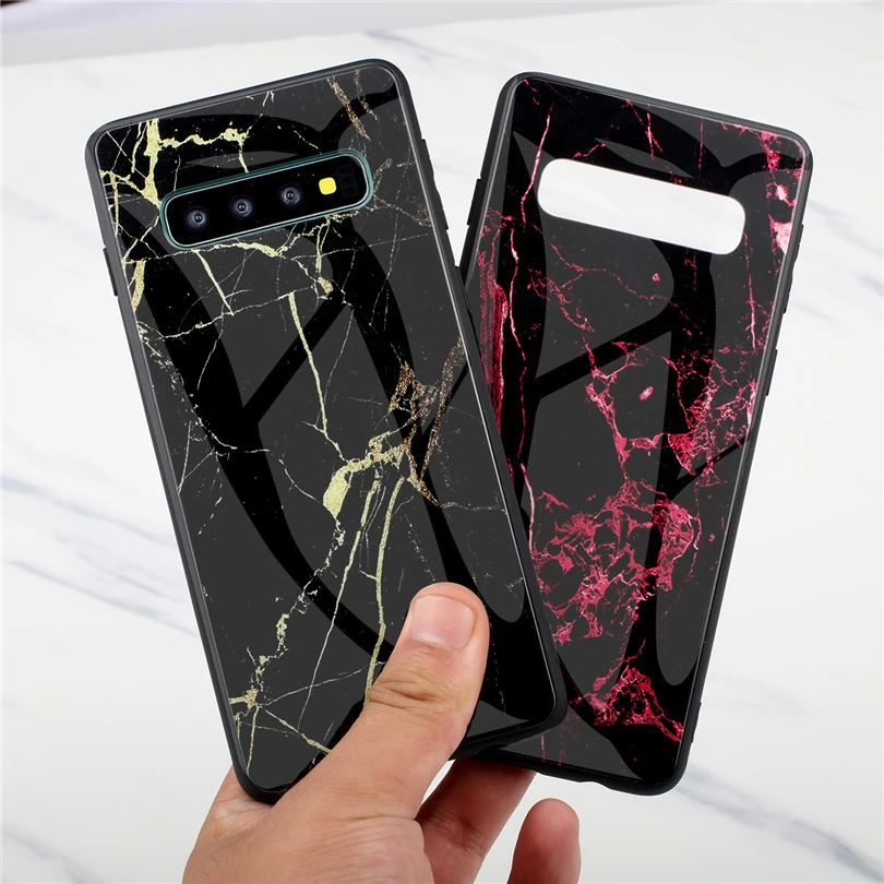 Водонепроницаемый чехол для Samsung S10E S10 S9 S8 Plus чехол-накладка из закаленного стекла