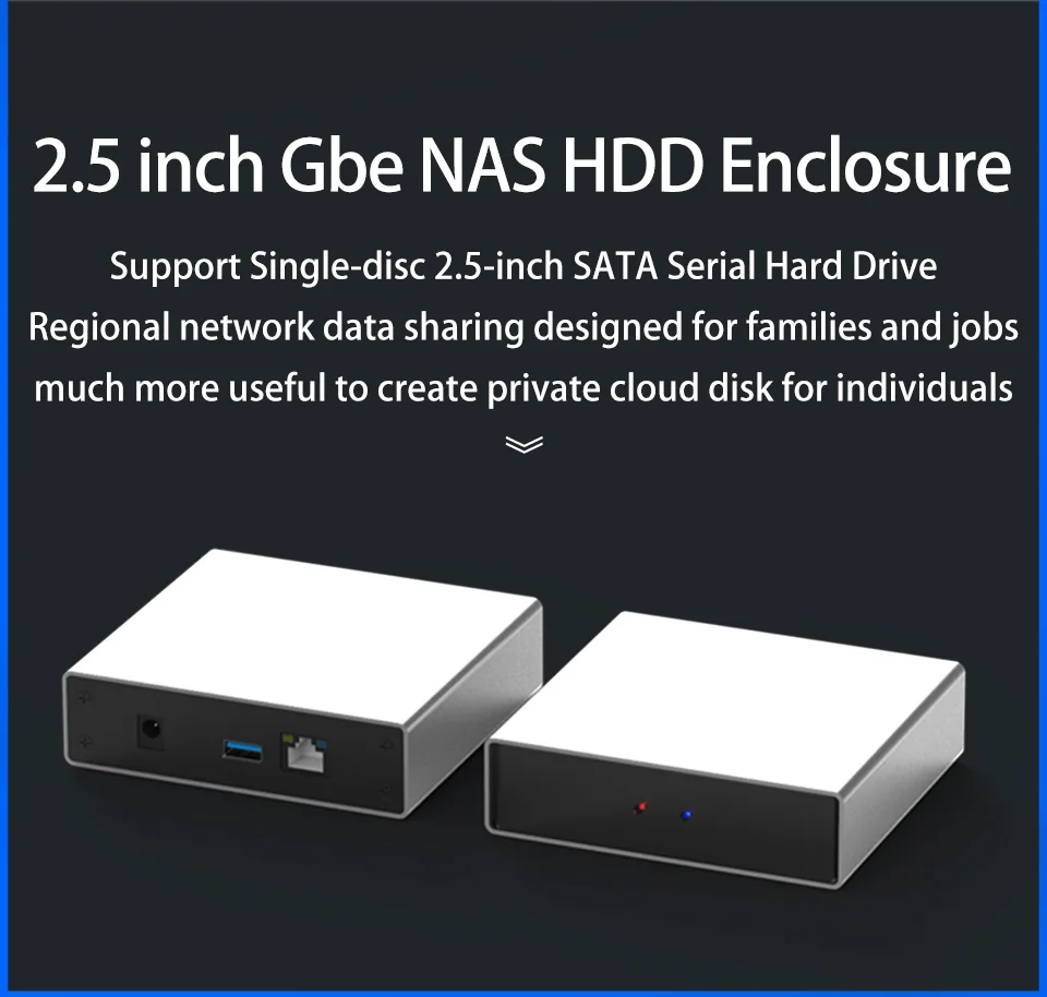 Гигабитный Ethernet NAS HDD корпус смарт HDD чехол с удаленным доступом диск 2,5 ''SATA жесткий диск