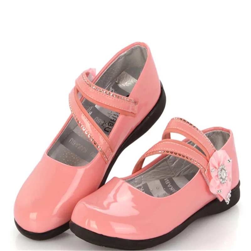 Популярная обувь для девочек кожаная Классическая однотонная