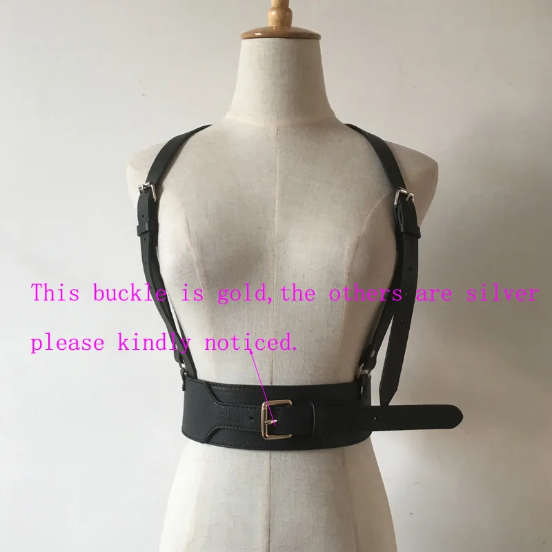 Мужской женский мужской ремень унисекс в стиле панк кожаный с большой застежкой