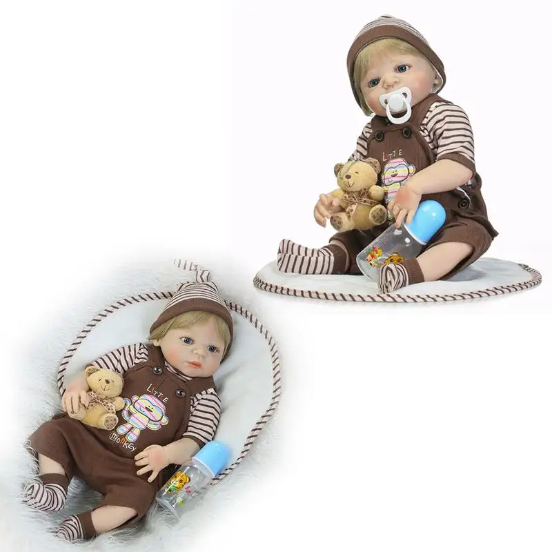 Голубые глаза Reborn куклы Детские Моделирование дети реалистичные игрушки