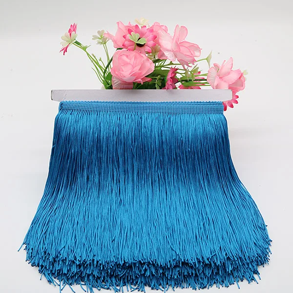 Hole blue 10 ярд 20 см широкая бахрома кисточка отделка Кружева латинское платье бахрома для одежды для украшения занавески одежда бахрома для шитья - Цвет: Hole blue