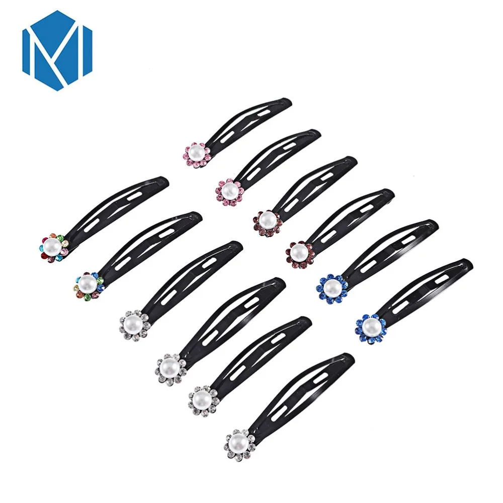 M MISM 6 пар/лот Kawaii заколки для волос BB девочек Алмазные цветы милые аксессуары