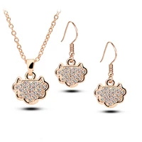 rose color lucky lock jewelry set bless u good luck womens favorite
