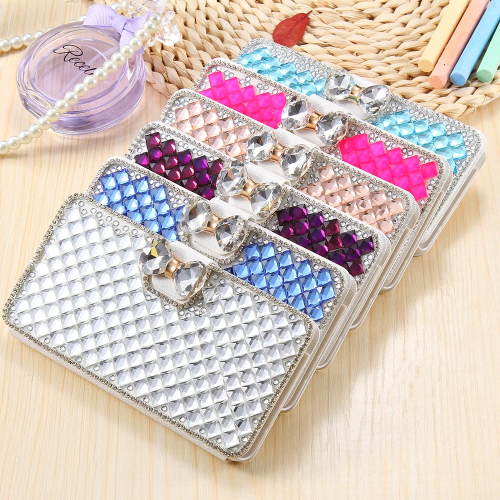 LaMaDiaa Luxury Bling Rhinestone Diamond Phone Case for iPhone 11 12 13 mini Pro Max XR X 6S 7 8 plus Wallet Leather Flip Cover | Мобильные