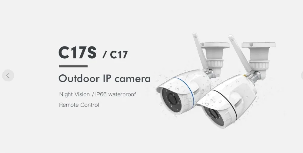 1080P 2MP IP Camera Wifi Outdoor IP66 Waterproof Security Surveillance IR-Cut CCTV Bullet C17S | Безопасность и защита