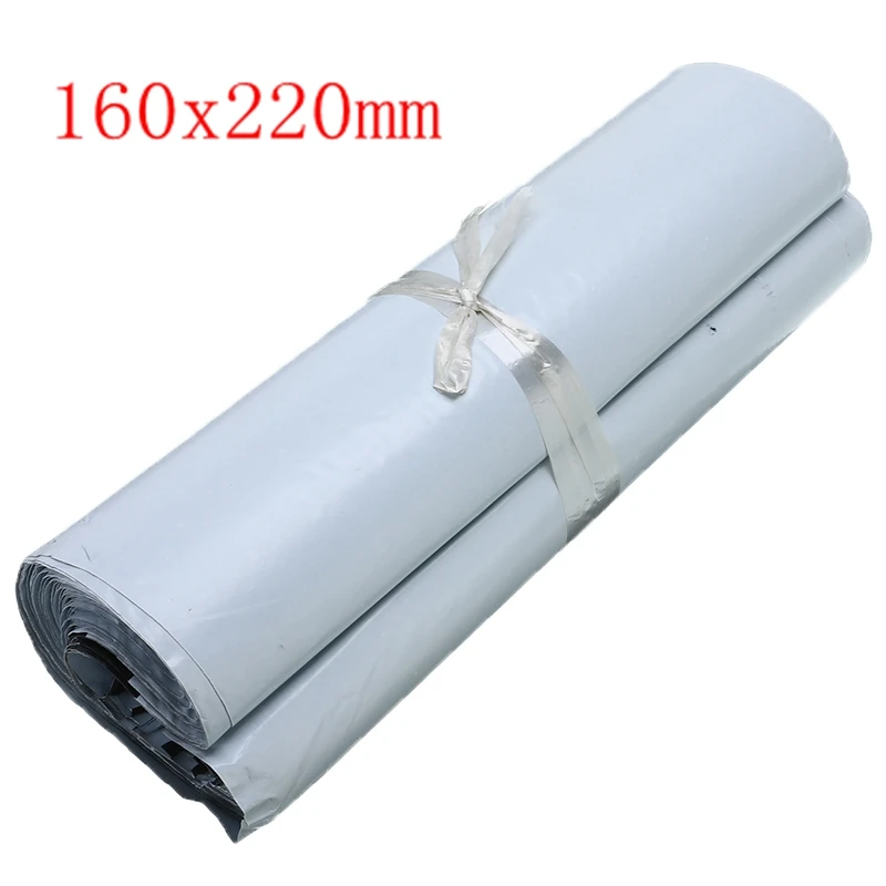 160x220mm white 100 шт./лот, пластиковая сумка-конверт, самоклеющаяся Курьерская сумка для хранения, Пластиковая Сумка-конверт, почтовая отправка, почтовые пакеты - Цвет: 160x220mm white