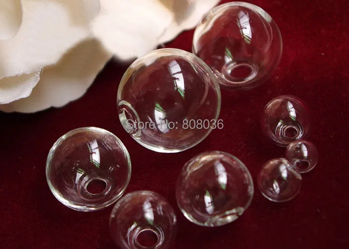 

Wholesale 100pcs/lot Glass globe, diy glass cover, glass bubble mouth open vial pendants jewelry findings Free shipping