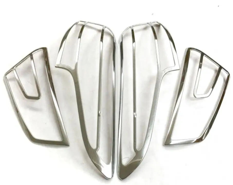 REAR 4PCS Хромированный передний задний Головной фонарь, крышка для лампы, отделка рамы, ободок, молдинг, аксессуары, подходят для NISSAN QASHQAI J11 - Цвет: REAR 4PCS