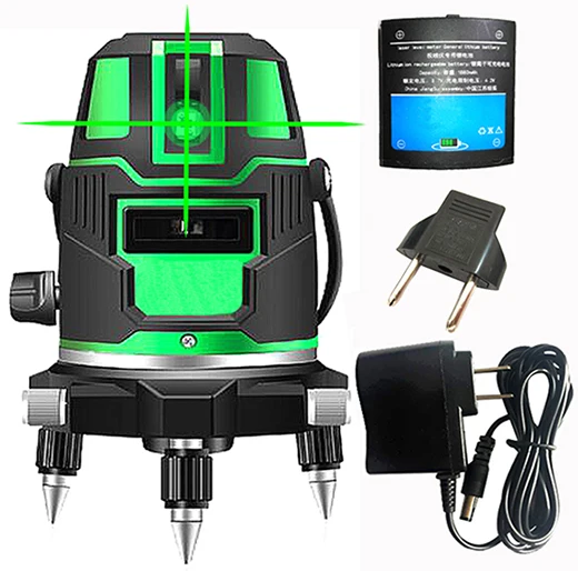 green laser level Супер красный/зеленый лазер, 360 градусов, вращающийся уровень, 5 линий, 6 точек, для улицы, 635 нм, корсс, линия, лазер, уровень, точки - Цвет: green laser level