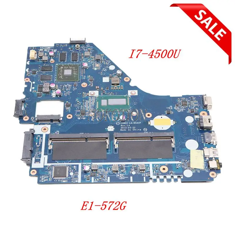 NOKOTION V5WE2 LA-9531P материнская плата для ноутбука Acer ASPIRE E1-572 E1-572G Материнская SR16Z I7-4500U R7