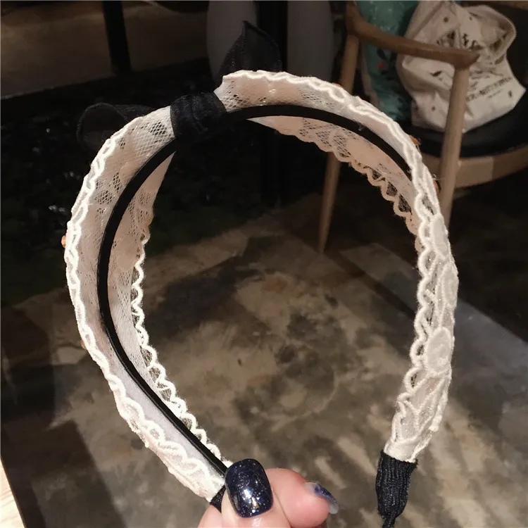 

Korea Czech Rhinestone Lace Bow Hair Accessories For Girls Hair Band Hair Bows Flower Hairband Headbands For Women