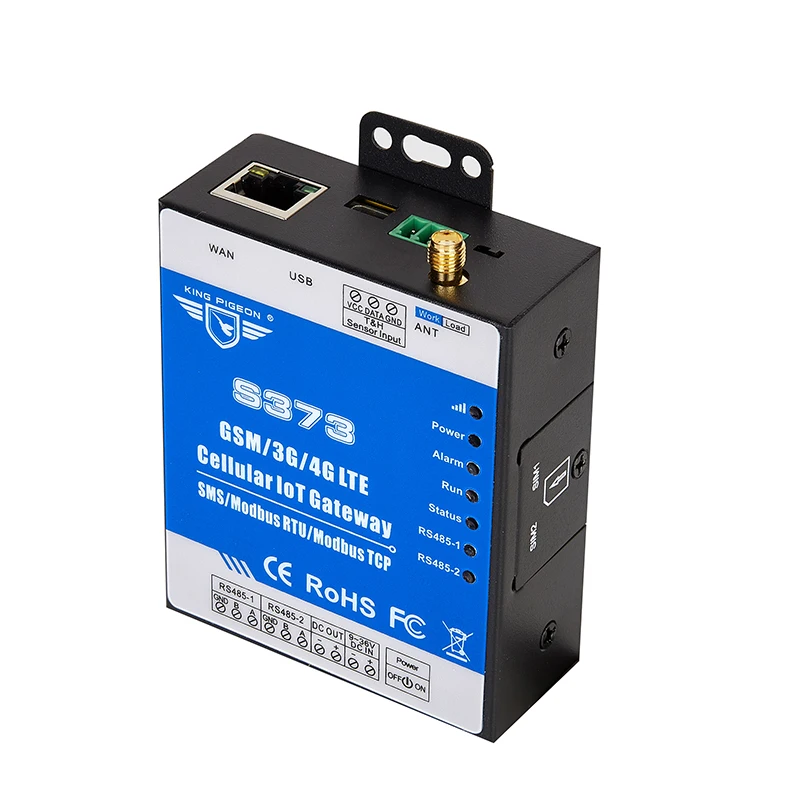 Беспроводной шлюз Ethernet IoT Modbus RTU передает данные на дистанционный сервер через GSM