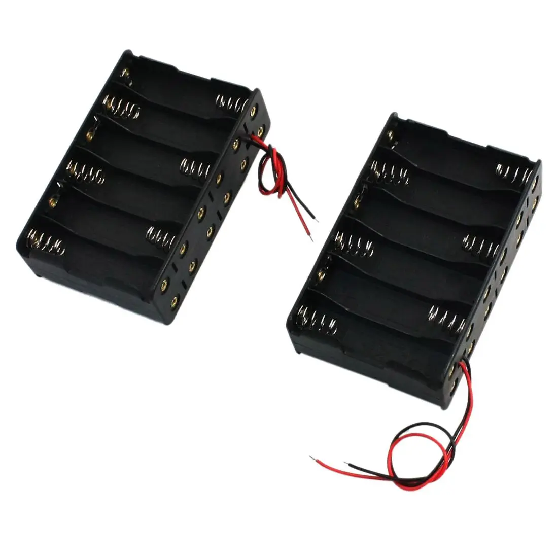 Топ предложения 2 шт. пластик черный держатель батареи коробка для 12x1 5 V AA |