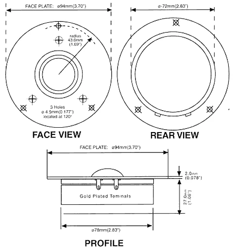HF-071 HiFi колонки 1 дюймов Мягкий купол твитер блок/MDT 29/частота response1800-20000hz 8 Ом 89 дБ 80 Вт
