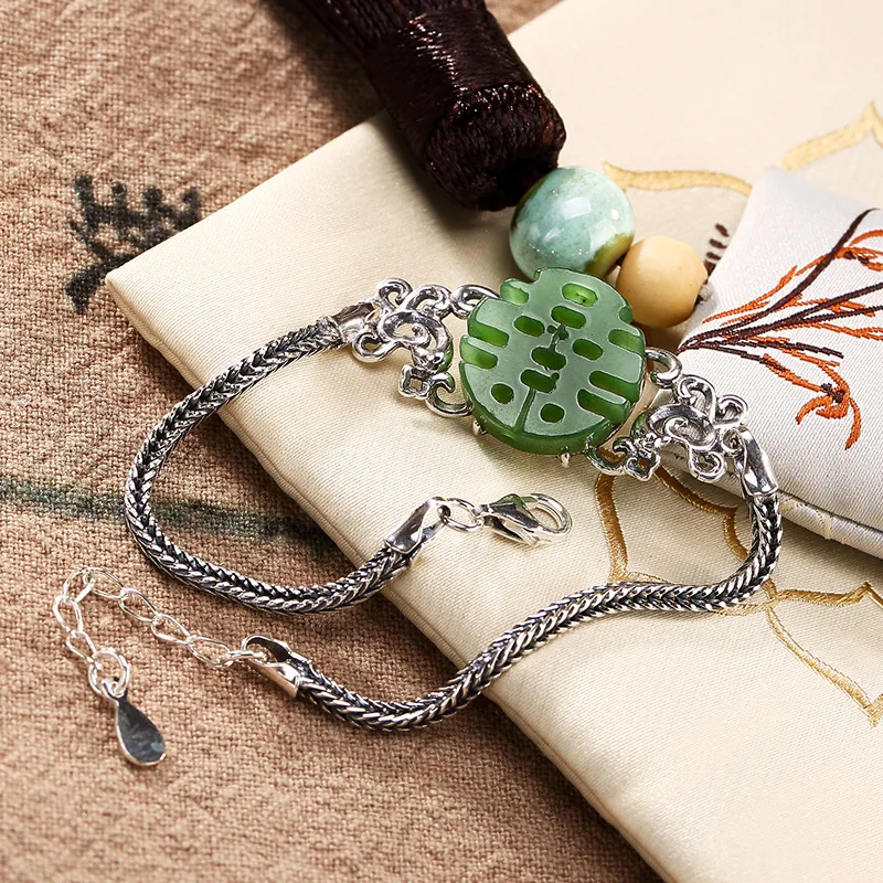 2018 Authentic 100% 925 Sterling Silver Bracelet For Women Elegance Jasper Gemstone Fashion Party | Украшения и аксессуары