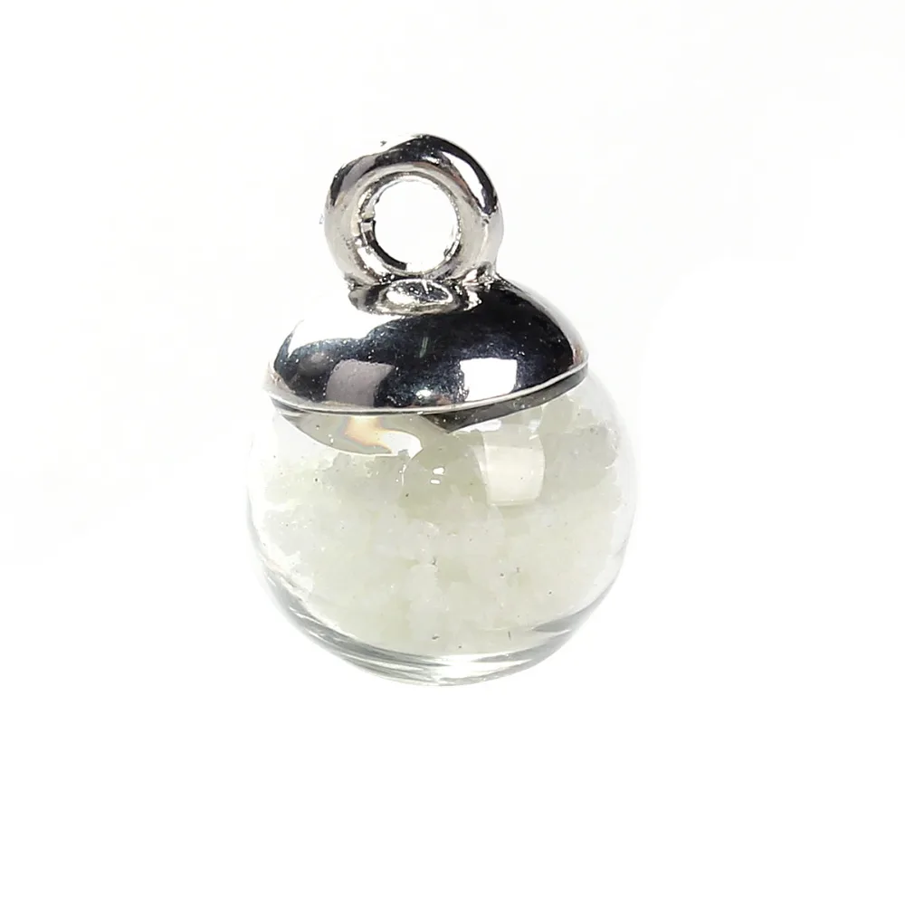 DoreenBeads DIY стеклянный шарик-амулет кулон Прозрачный Многоцветный прозрачный светится в темноте результаты 17 мм(5/") x 12 мм, 10 шт