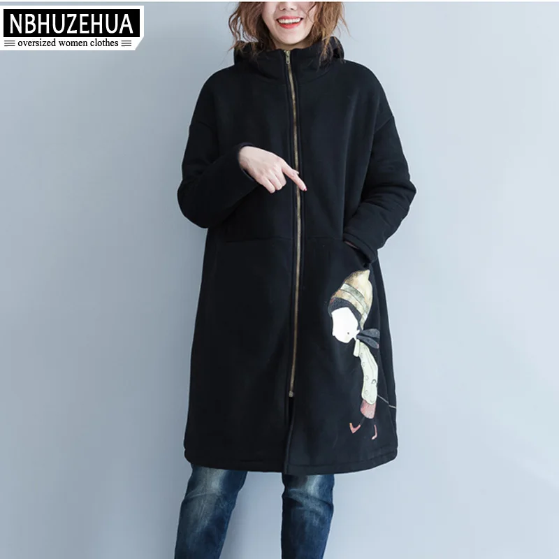NBHUZEHUA 2018 Осень Зима куртка для женщин большие размеры Женский длинное | Отзывы и видеообзор